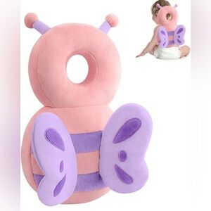 Butterfly Baby Head Protector Pillow - Pink and Purple